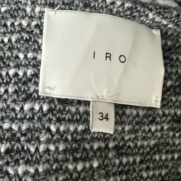 IRO josefina Black and White wool blend high Neck knitted jacket - Picture 8 of 9